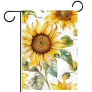 Watercolor Sunflowers Double Sided Garden Flag Decorative Weather Resistant Yard Flag, Large DIY Vertical Flag for Farmhouse Patio Lawn, 28x40 Inch